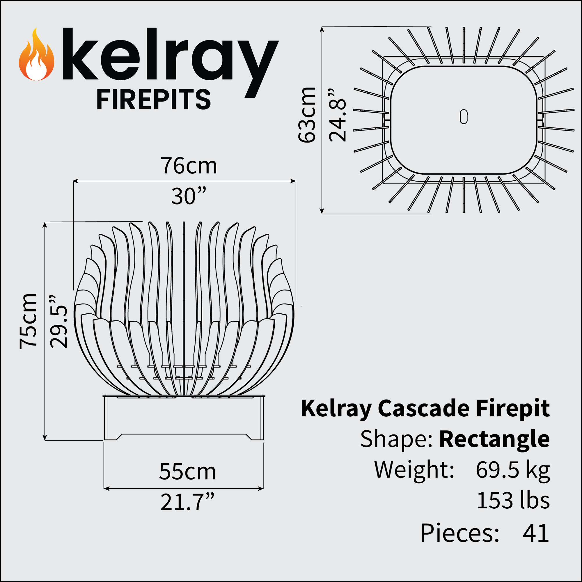 Cascade Rectangle - Firepit